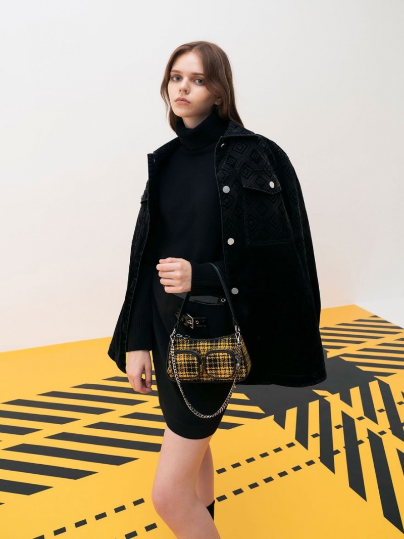 τσάντεσ ώμου Charles And Keith Woven Check-Print Πολύχρωμο | 37908-SHVC
