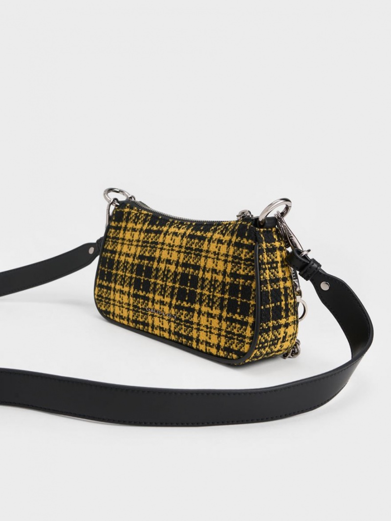 τσάντεσ ώμου Charles And Keith Woven Check-Print Πολύχρωμο | 37908-SHVC