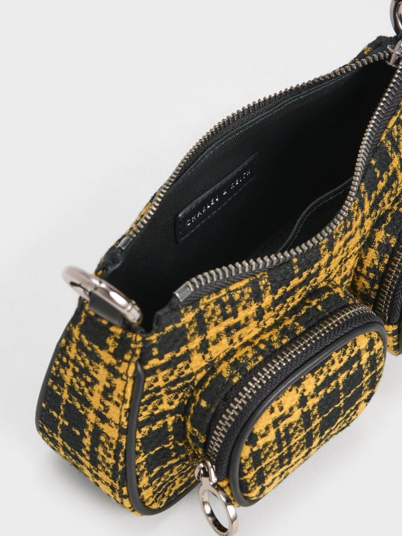 τσάντεσ ώμου Charles And Keith Woven Check-Print Πολύχρωμο | 37908-SHVC