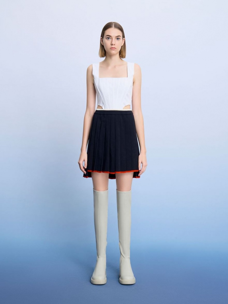 ψηλεσ μποτεσ Charles And Keith Zip-Up Thigh ασπρα | 76394-DNIW