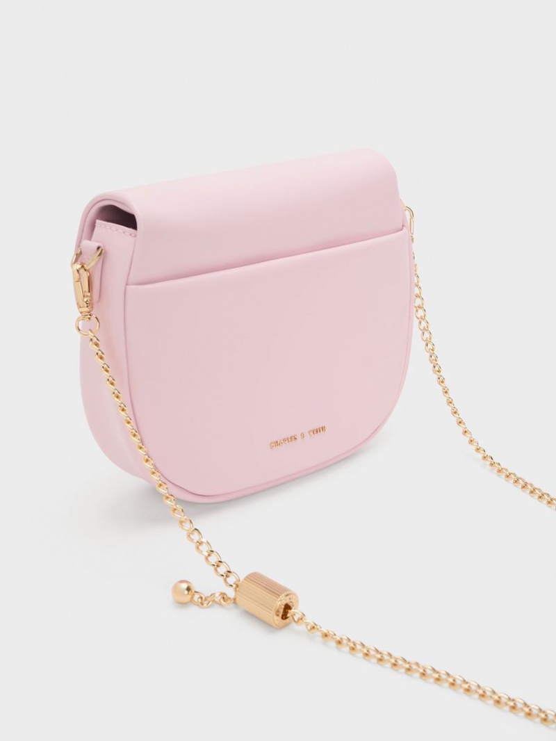 τσάντεσ χιαστί Charles And Keith Καπιτονέ Ball Curved ροζ | 68397-NHCO