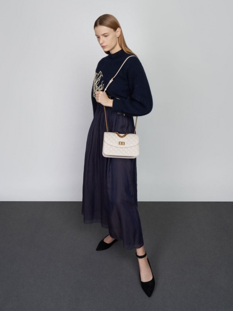 τσάντεσ χιαστί Charles And Keith Καπιτονέ Chain ασπρα | 32761-TRIC