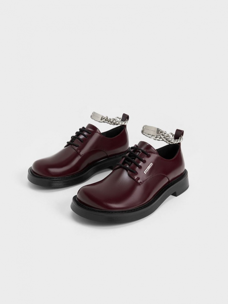 Παπουτσια Ντερμπι Charles And Keith Χοντρός Chain μπορντο | 60294-BPKO