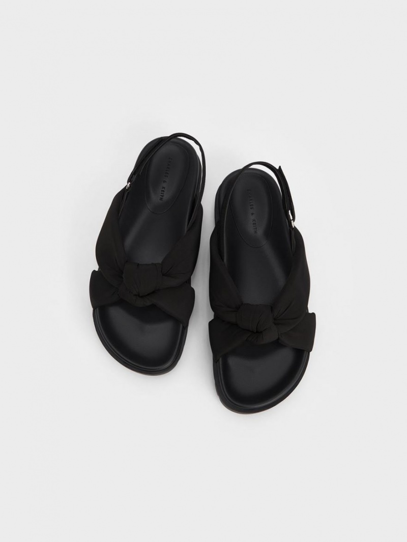 Πεδιλα Πλατφορμεσ Charles And Keith νάιλον Knotted μαυρα | 16074-NXKL
