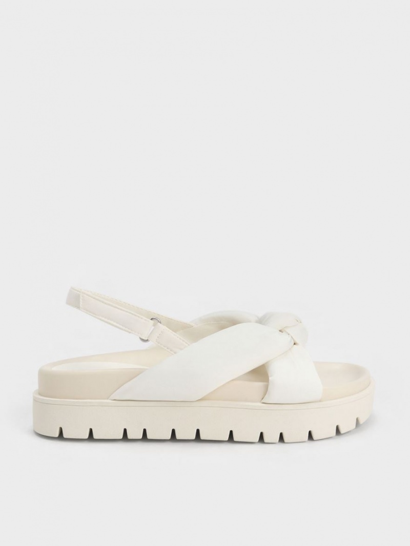 Πεδιλα Πλατφορμεσ Charles And Keith νάιλον Knotted ασπρα | 53482-VIYB