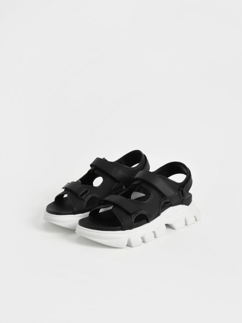 Πεδιλα Πλατφορμεσ Charles And Keith Χοντρός Sports μαυρα | 41876-FRWT