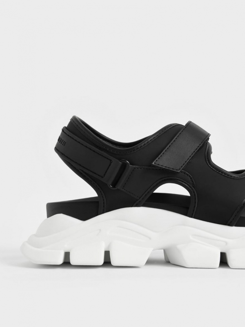 Πεδιλα Πλατφορμεσ Charles And Keith Χοντρός Sports μαυρα | 41876-FRWT