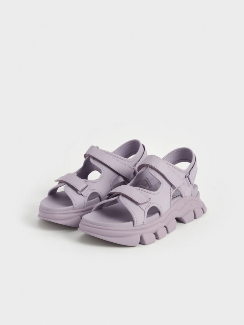 Πεδιλα Πλατφορμεσ Charles And Keith Χοντρός Sports μωβ | 42890-QIKR