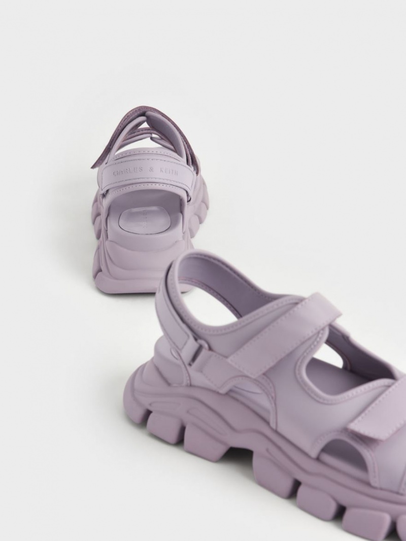 Πεδιλα Πλατφορμεσ Charles And Keith Χοντρός Sports μωβ | 42890-QIKR