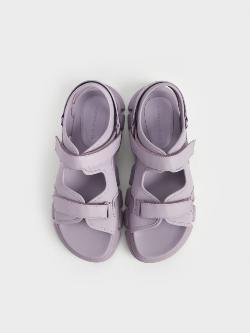 Πεδιλα Πλατφορμεσ Charles And Keith Χοντρός Sports μωβ | 42890-QIKR