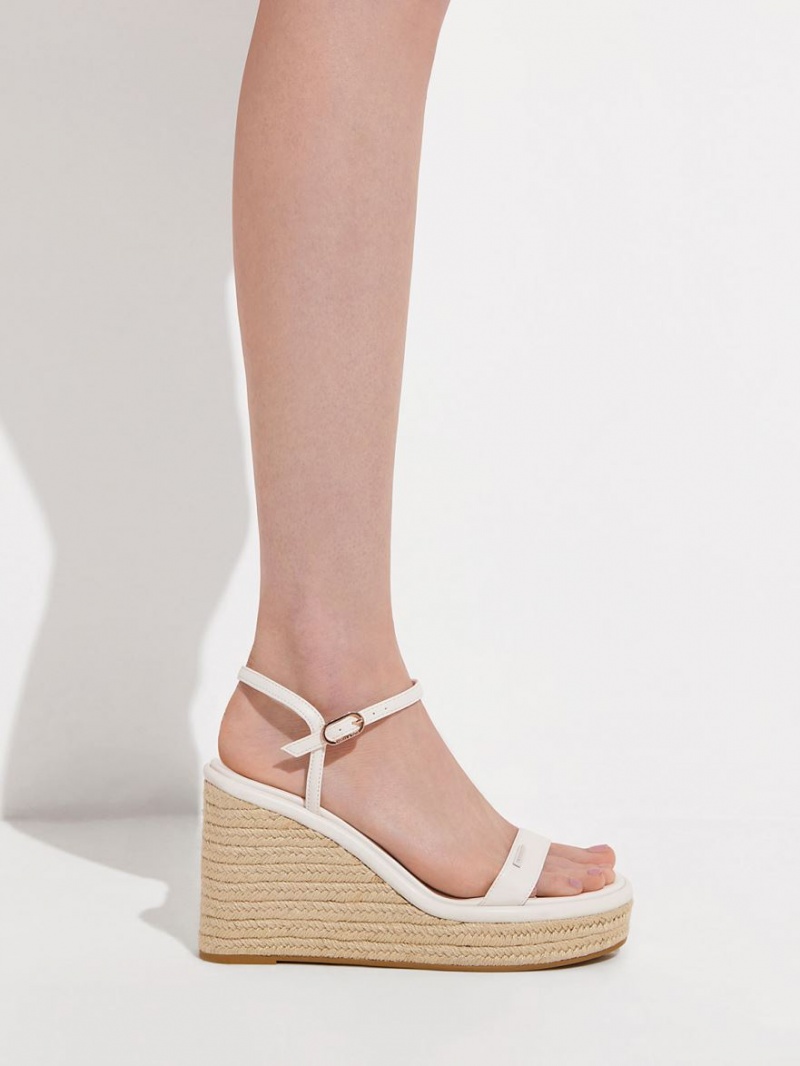 παπουτσια πλατφορμα Charles And Keith εσπαντριγιεσ ασπρα | 06257-NXZM