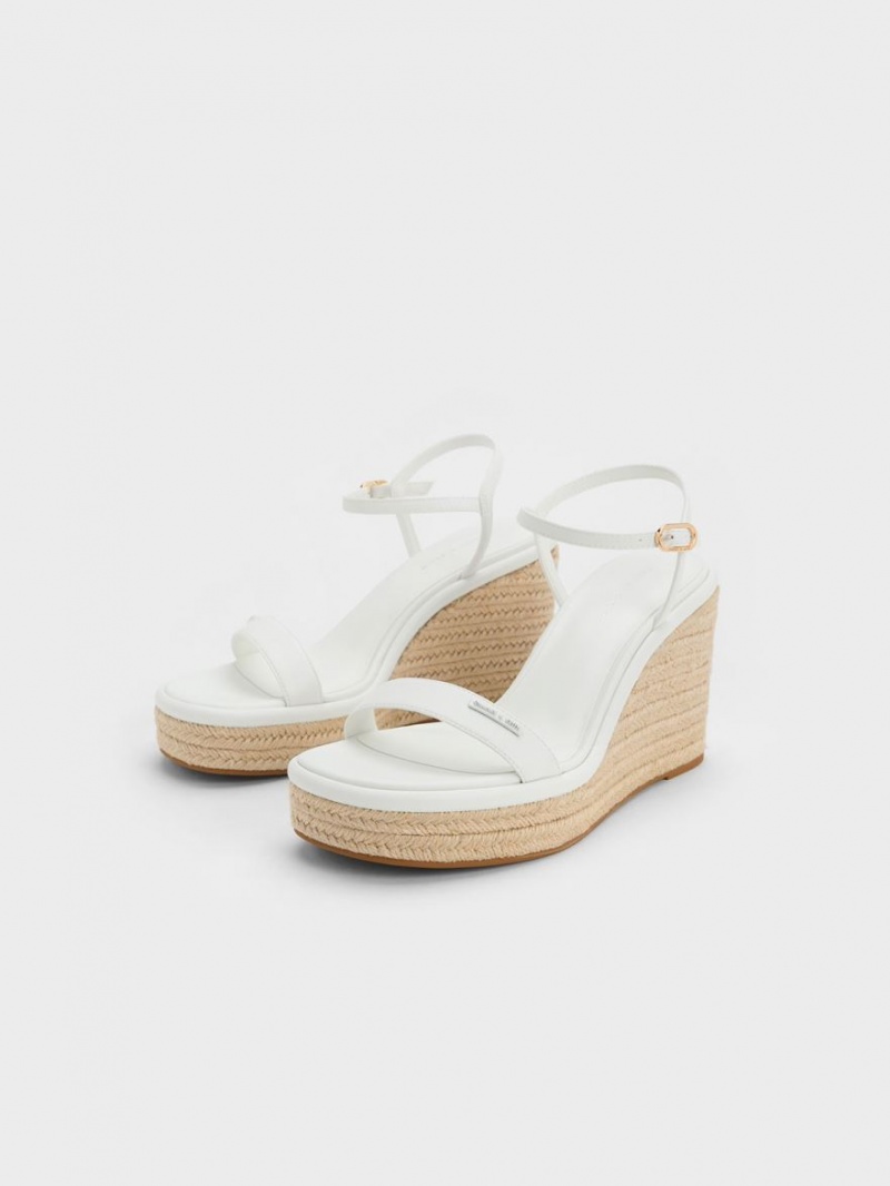 παπουτσια πλατφορμα Charles And Keith εσπαντριγιεσ ασπρα | 06257-NXZM