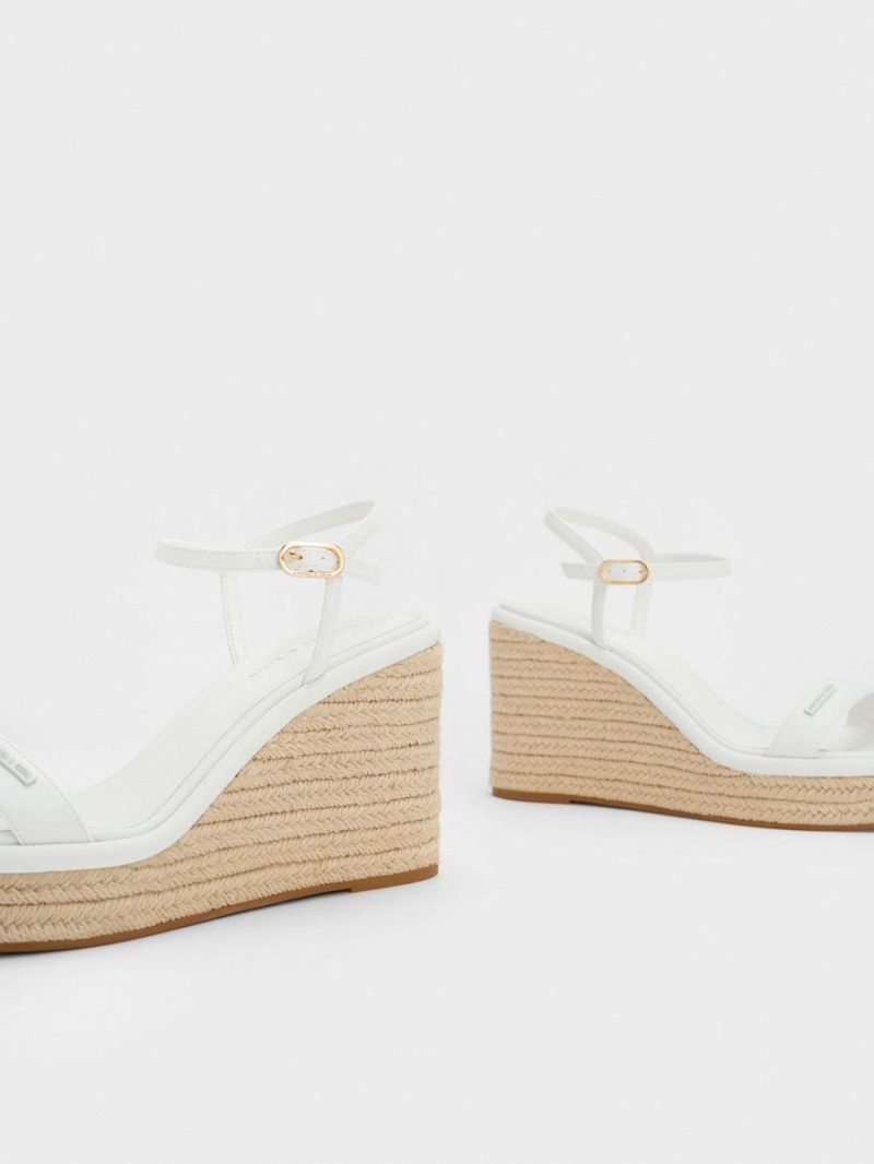 παπουτσια πλατφορμα Charles And Keith εσπαντριγιεσ ασπρα | 06257-NXZM