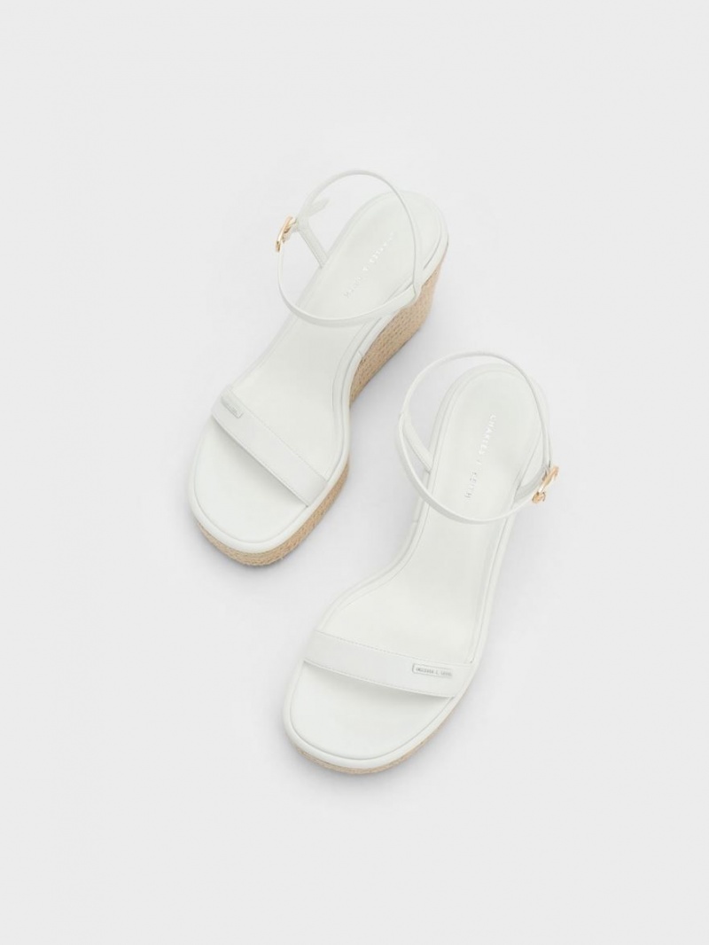 παπουτσια πλατφορμα Charles And Keith εσπαντριγιεσ ασπρα | 06257-NXZM