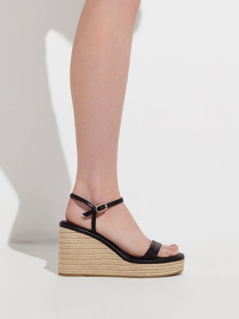 παπουτσια πλατφορμα Charles And Keith εσπαντριγιεσ μαυρα | 28104-EWCM