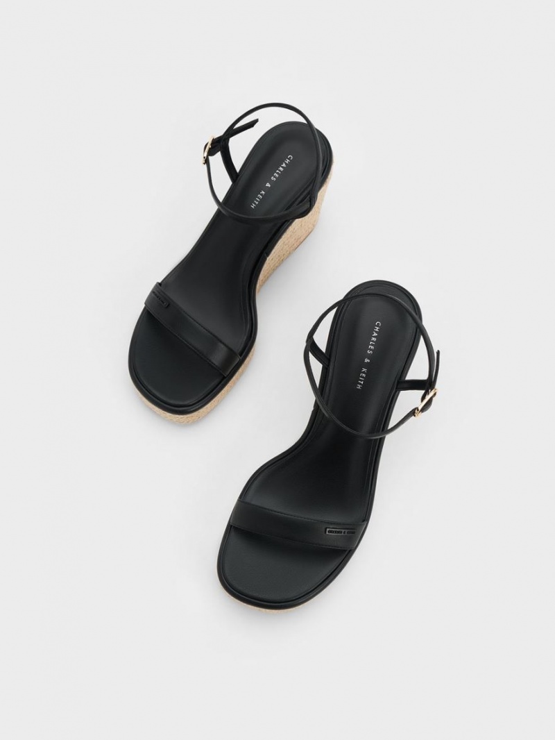 παπουτσια πλατφορμα Charles And Keith εσπαντριγιεσ μαυρα | 28104-EWCM