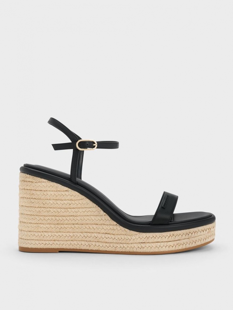 παπουτσια πλατφορμα Charles And Keith εσπαντριγιεσ μαυρα | 28104-EWCM