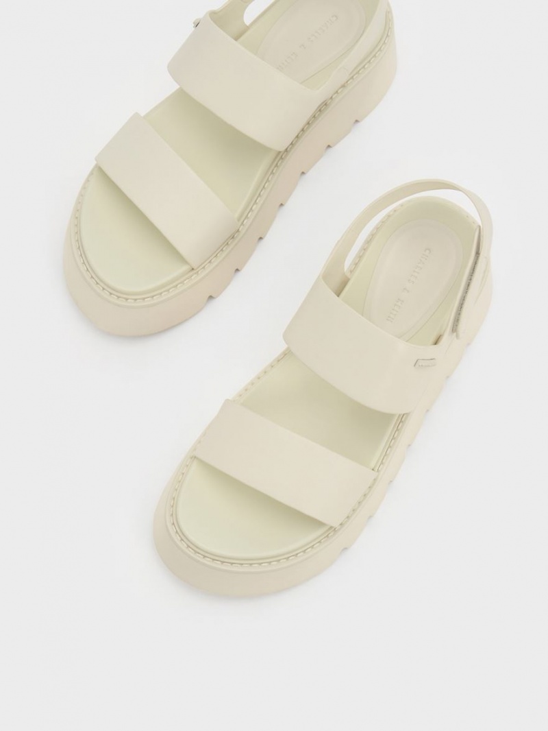 Πεδιλα Πλατφορμεσ Charles And Keith Χοντρός κρέμα | 37452-HJZG