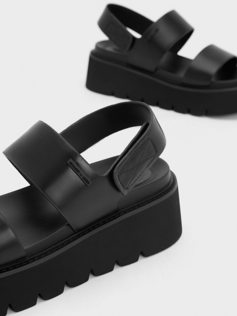 Πεδιλα Πλατφορμεσ Charles And Keith Χοντρός μαυρα | 48059-TDQL