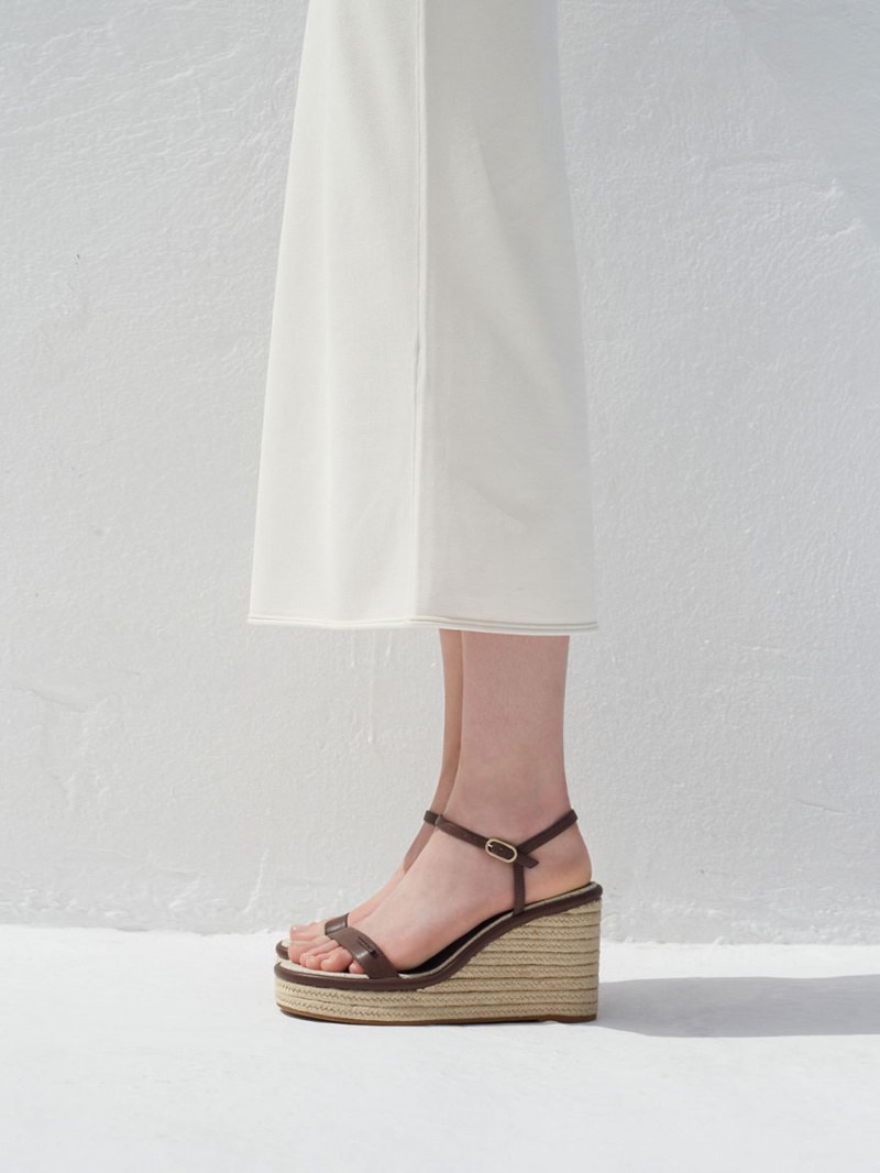 παπουτσια πλατφορμα Charles And Keith εσπαντριγιεσ καφε | 49732-TIAN