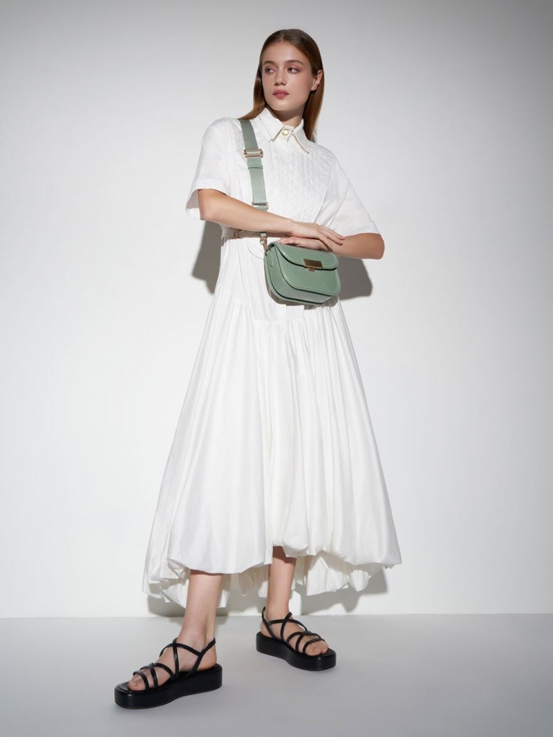 Πεδιλα Πλατφορμεσ Charles And Keith strappy Με Επένδυση μαυρα | 04692-OUAD