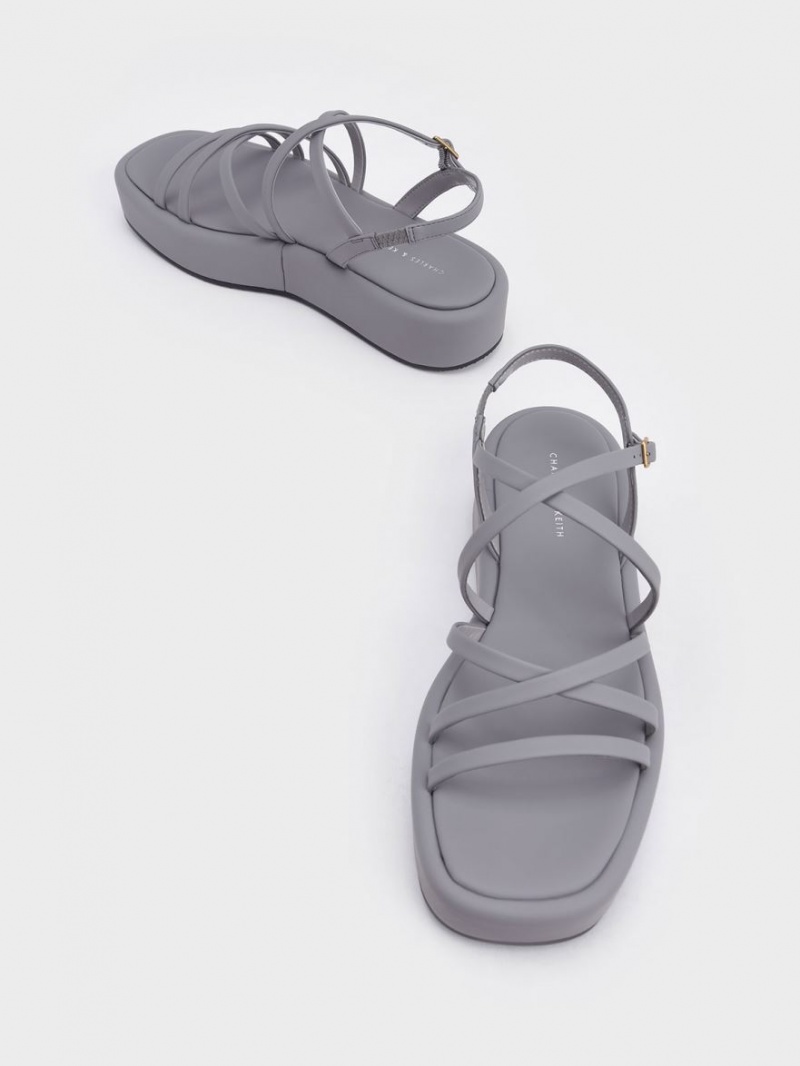 Πεδιλα Πλατφορμεσ Charles And Keith strappy Με Επένδυση γκρι | 32857-OTEW