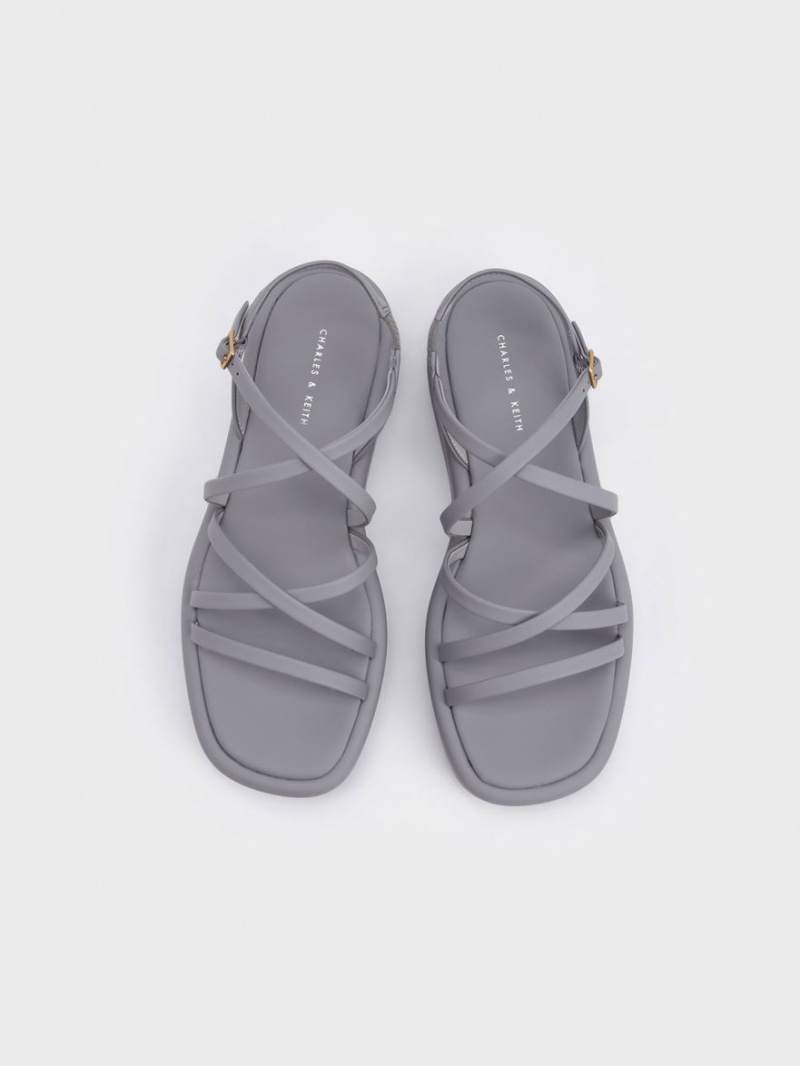 Πεδιλα Πλατφορμεσ Charles And Keith strappy Με Επένδυση γκρι | 32857-OTEW