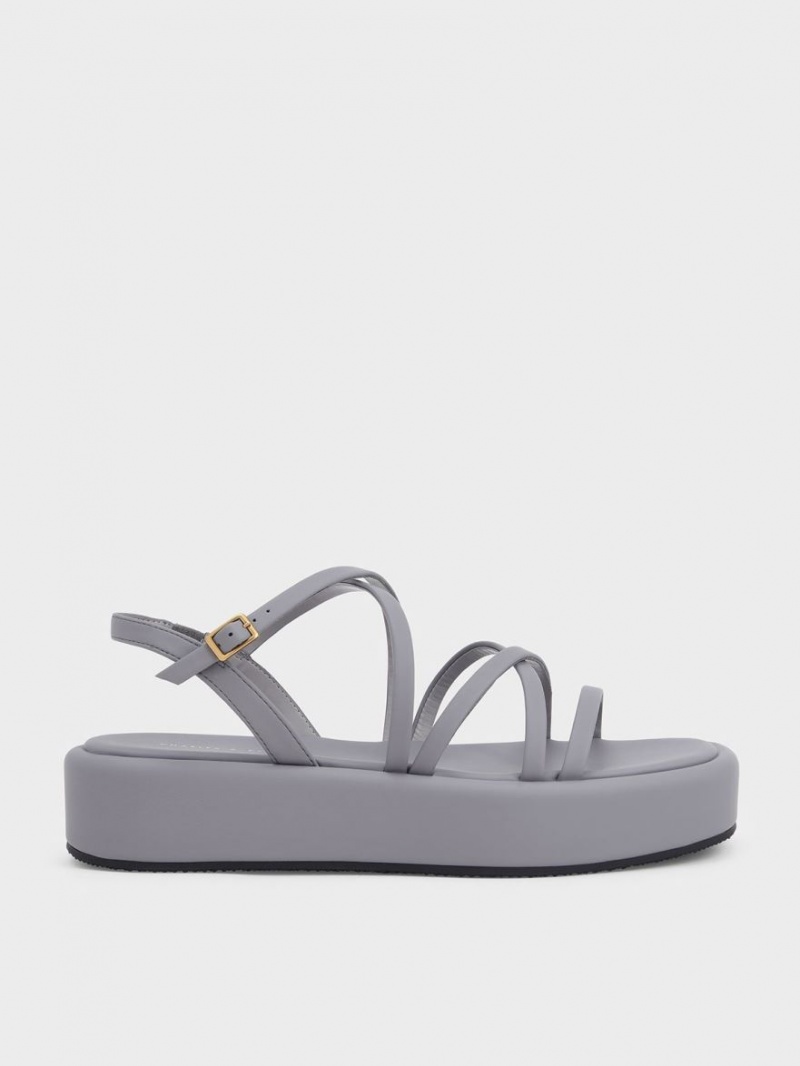Πεδιλα Πλατφορμεσ Charles And Keith strappy Με Επένδυση γκρι | 32857-OTEW