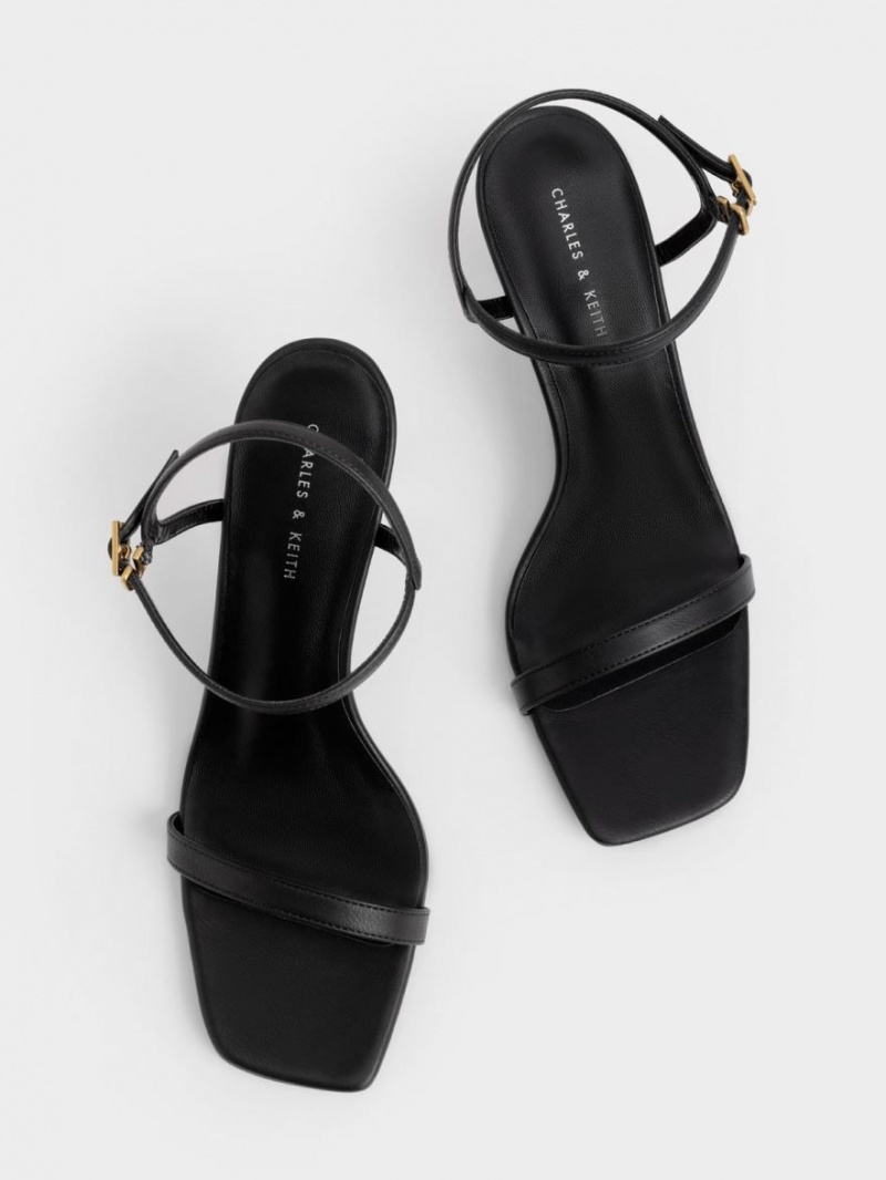 σανδαλια με τακουνι Charles And Keith Ankle-λουρακια μαυρα | 38641-XTEJ