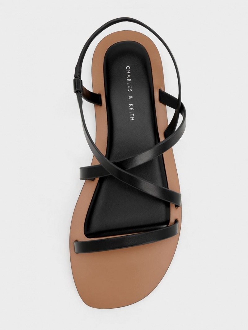 Σανδάλια Με Λουριά Charles And Keith Asymmetrical μαυρα | 68371-XVNE