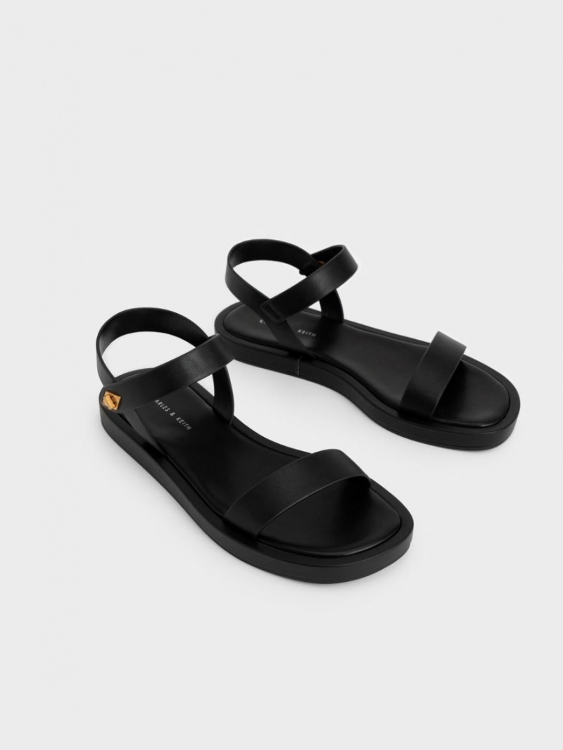 Σανδάλια Με Λουριά Charles And Keith Back μαυρα | 57640-DBAF