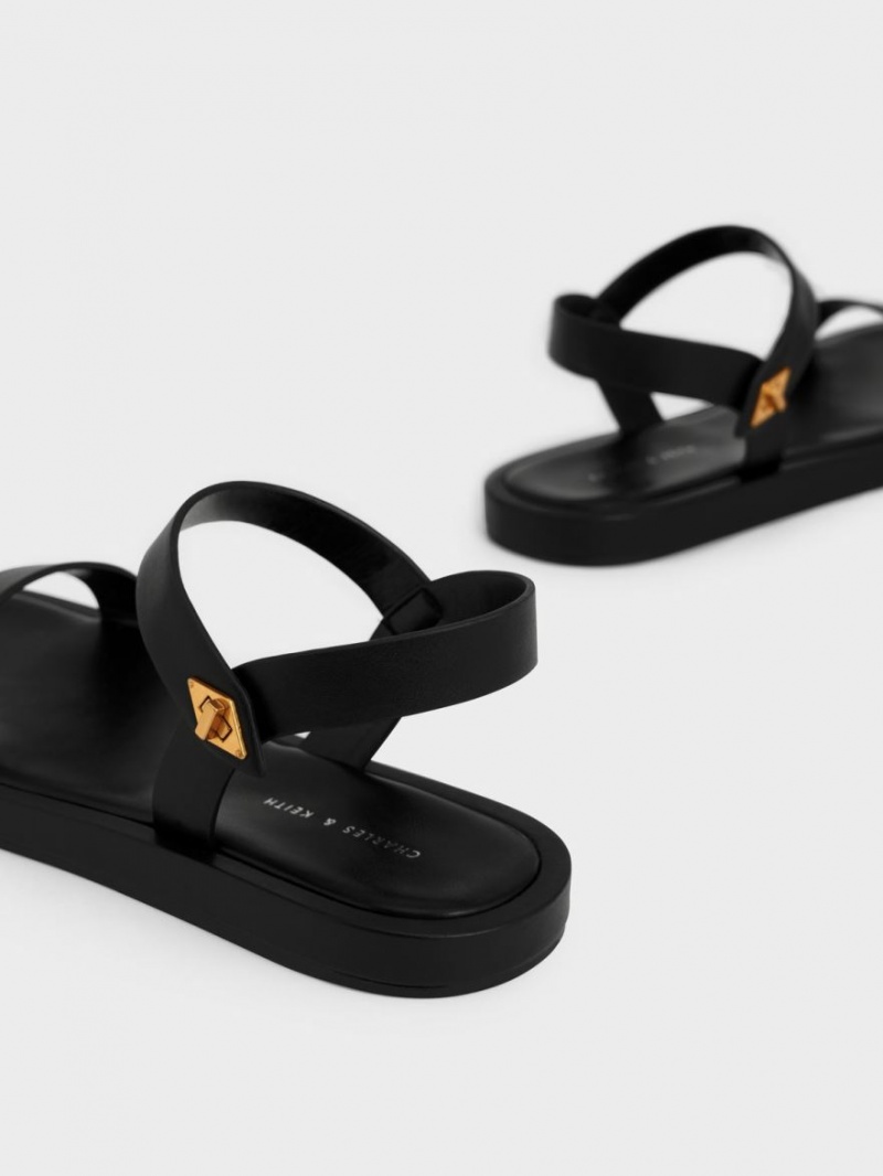 Σανδάλια Με Λουριά Charles And Keith Back μαυρα | 57640-DBAF