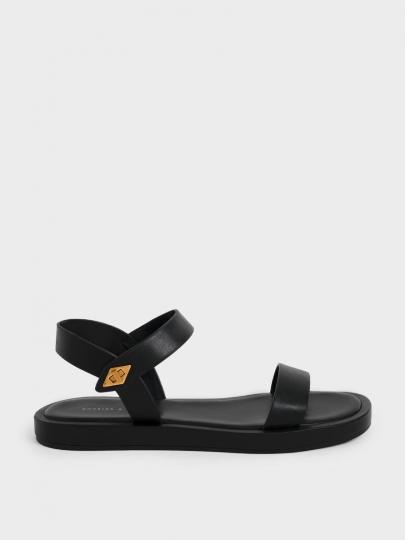 Σανδάλια Με Λουριά Charles And Keith Back μαυρα | 57640-DBAF