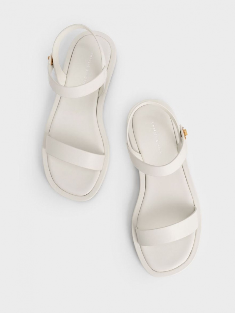 Σανδάλια Με Λουριά Charles And Keith Back ασπρα | 74235-NQBF
