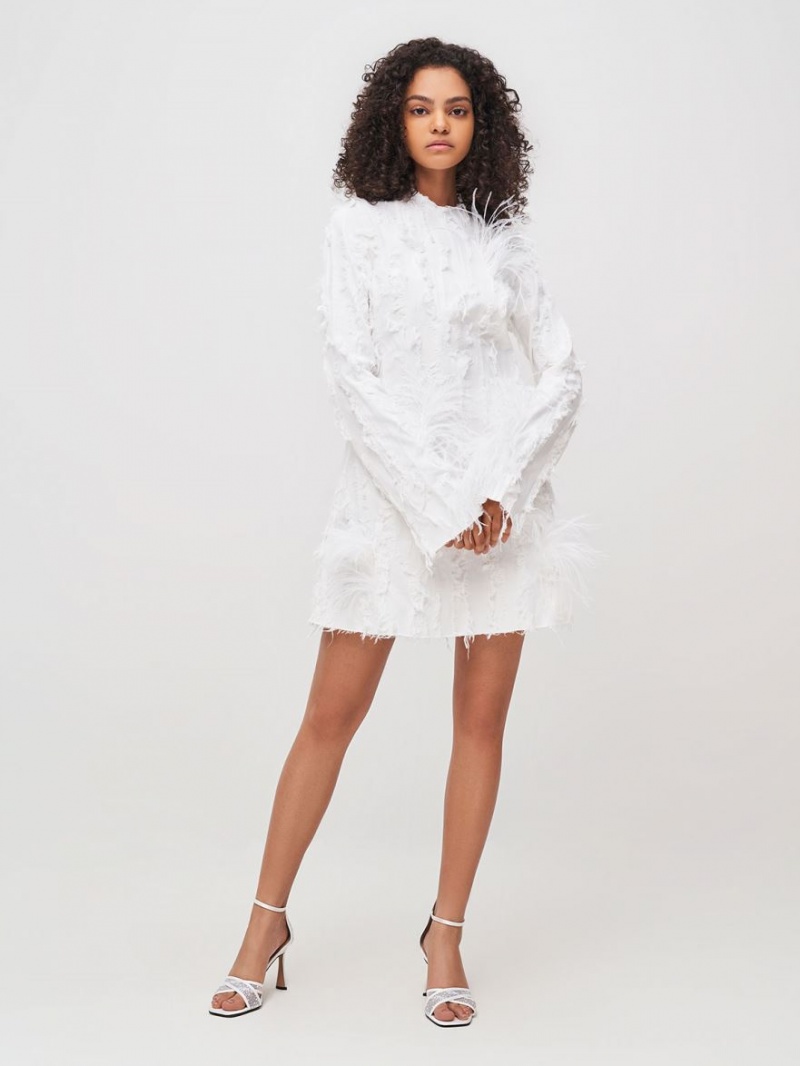 σανδαλια με τακουνι Charles And Keith Blythe Mesh & Satin Embellished ασπρα | 72563-OUVW