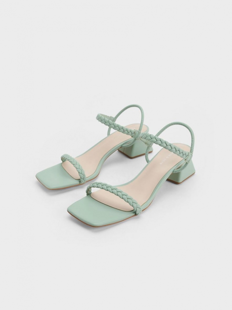 Σανδάλια Με Λουριά Charles And Keith Braided Back μεντα | 07498-OHVF