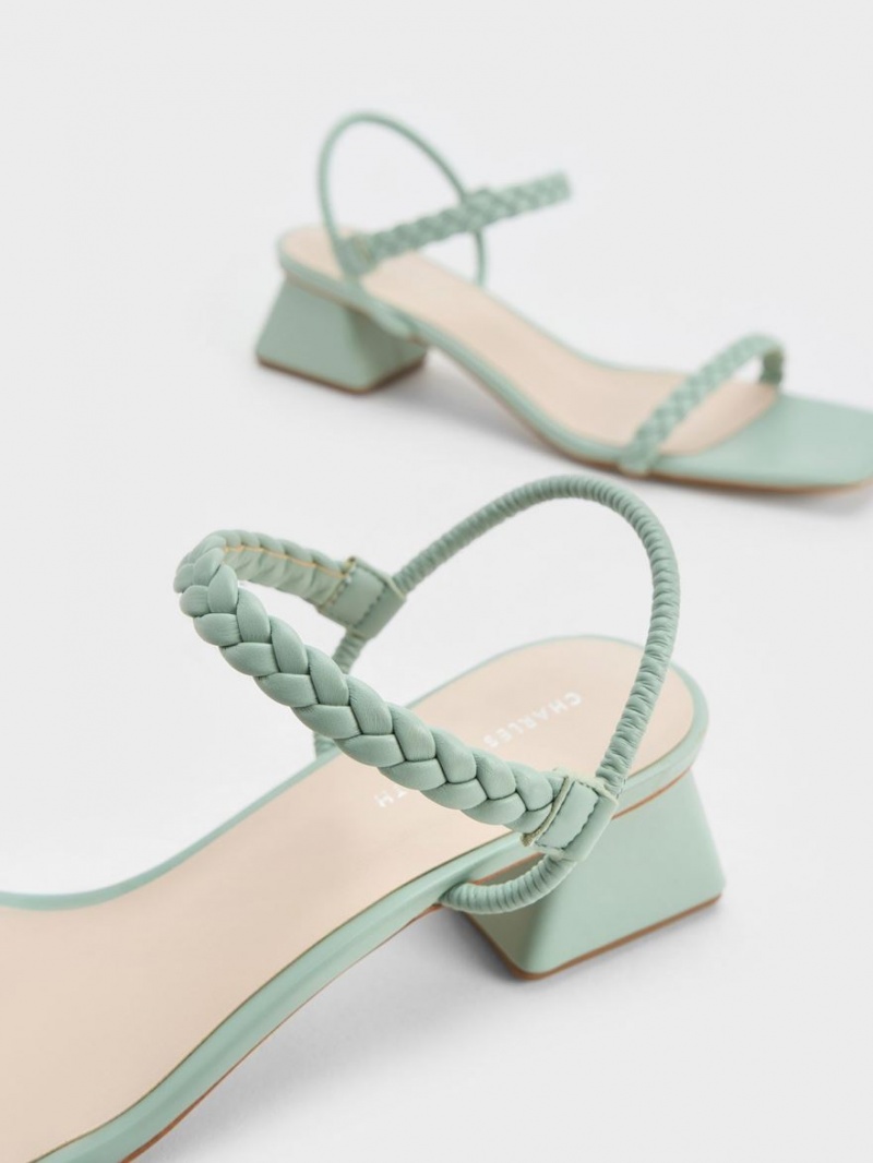 Σανδάλια Με Λουριά Charles And Keith Braided Back μεντα | 07498-OHVF