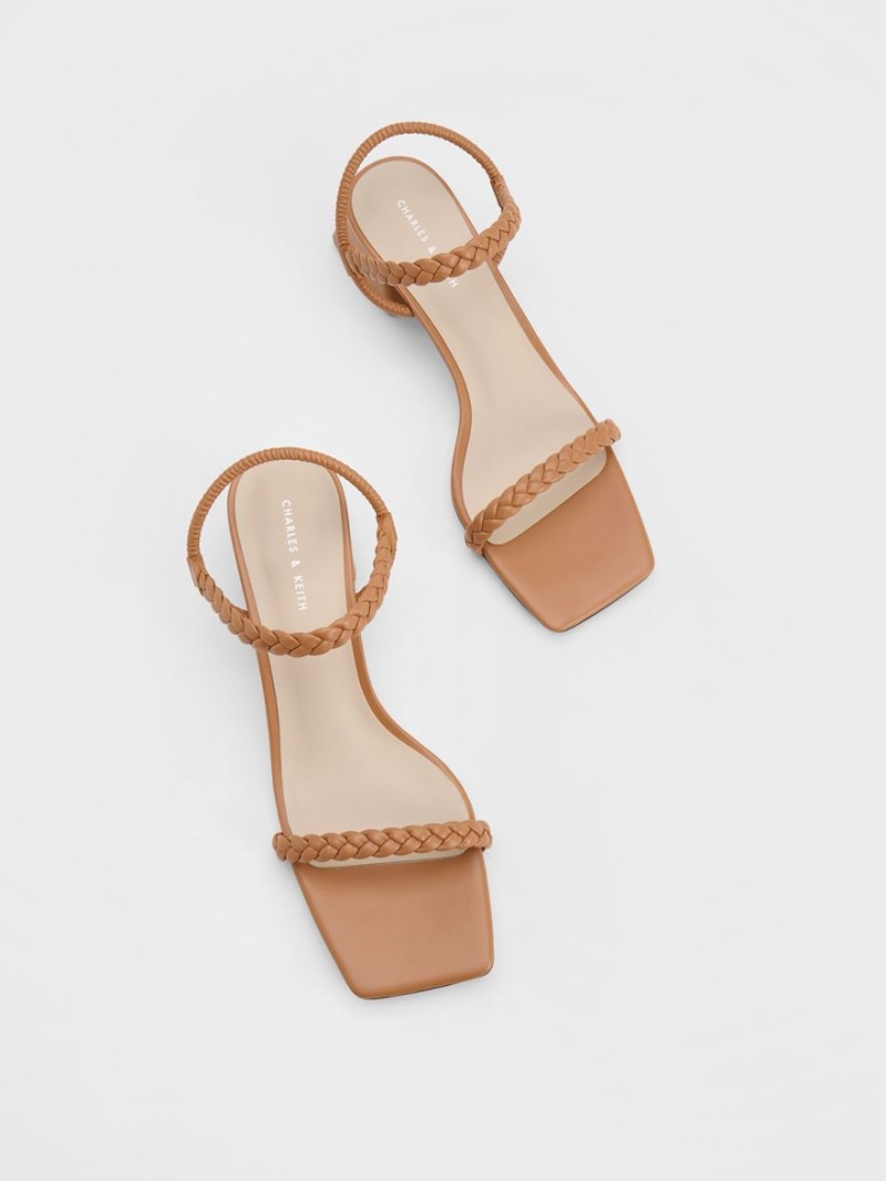 Σανδάλια Με Λουριά Charles And Keith Braided Back καφε | 20519-MQCP