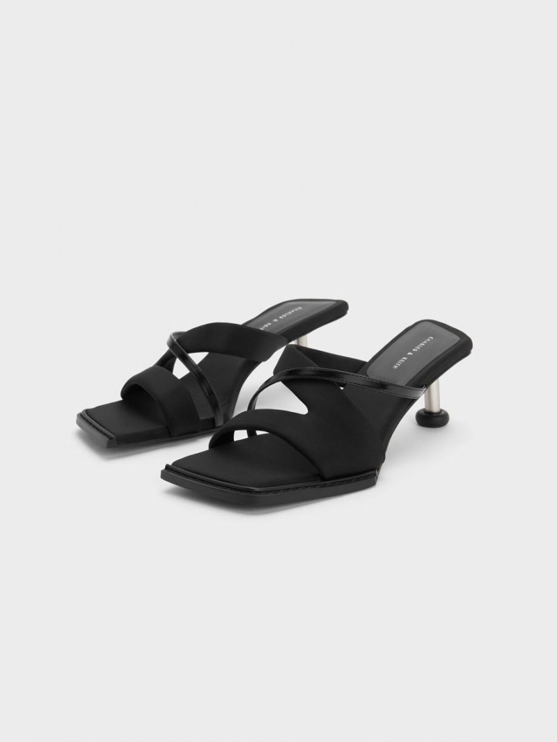 σανδαλια με τακουνι Charles And Keith Crossover Sculptural μαυρα | 46180-GHJI