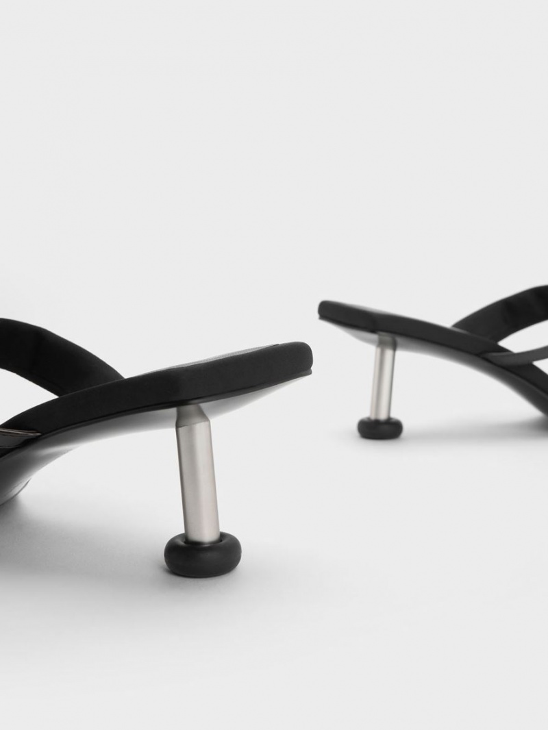 σανδαλια με τακουνι Charles And Keith Crossover Sculptural μαυρα | 46180-GHJI