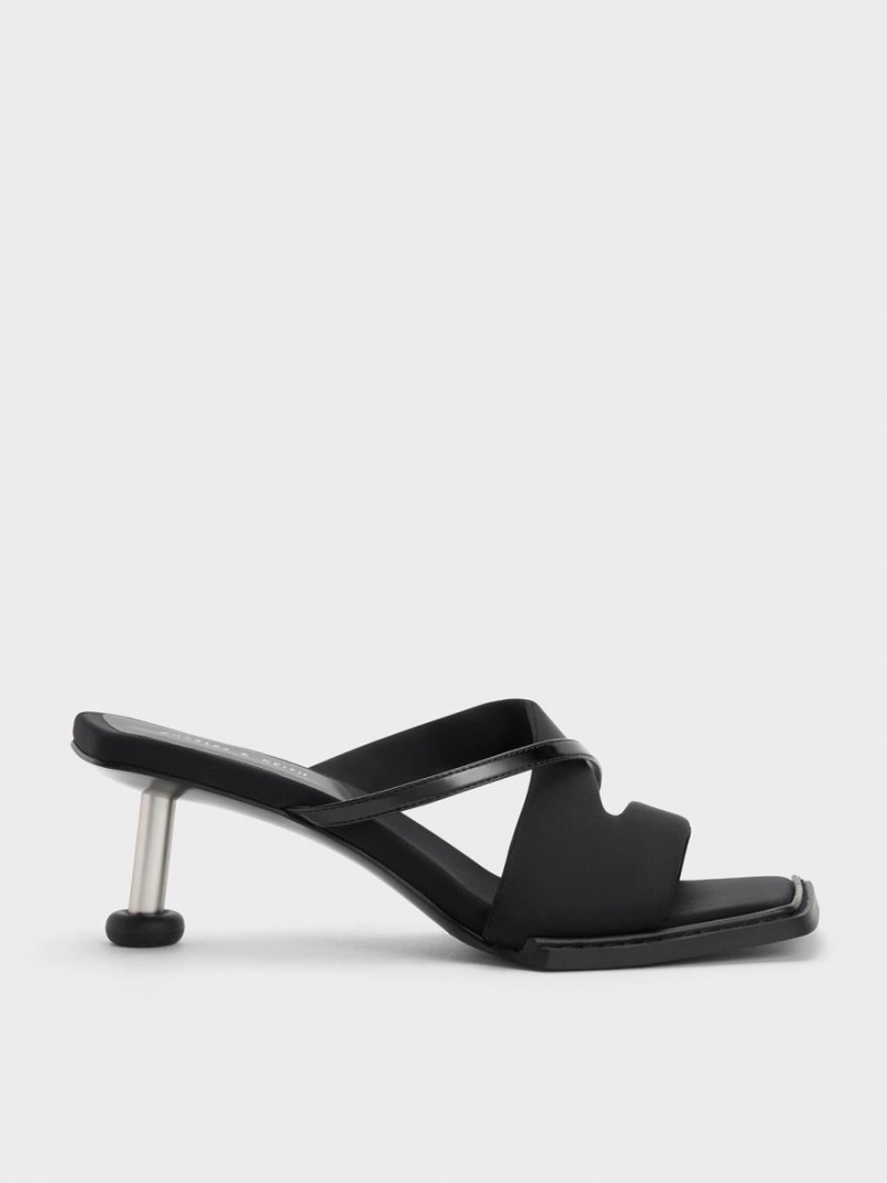 σανδαλια με τακουνι Charles And Keith Crossover Sculptural μαυρα | 46180-GHJI