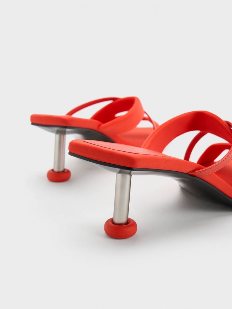 σανδαλια με τακουνι Charles And Keith Crossover Sculptural κοκκινα | 70468-RGVP