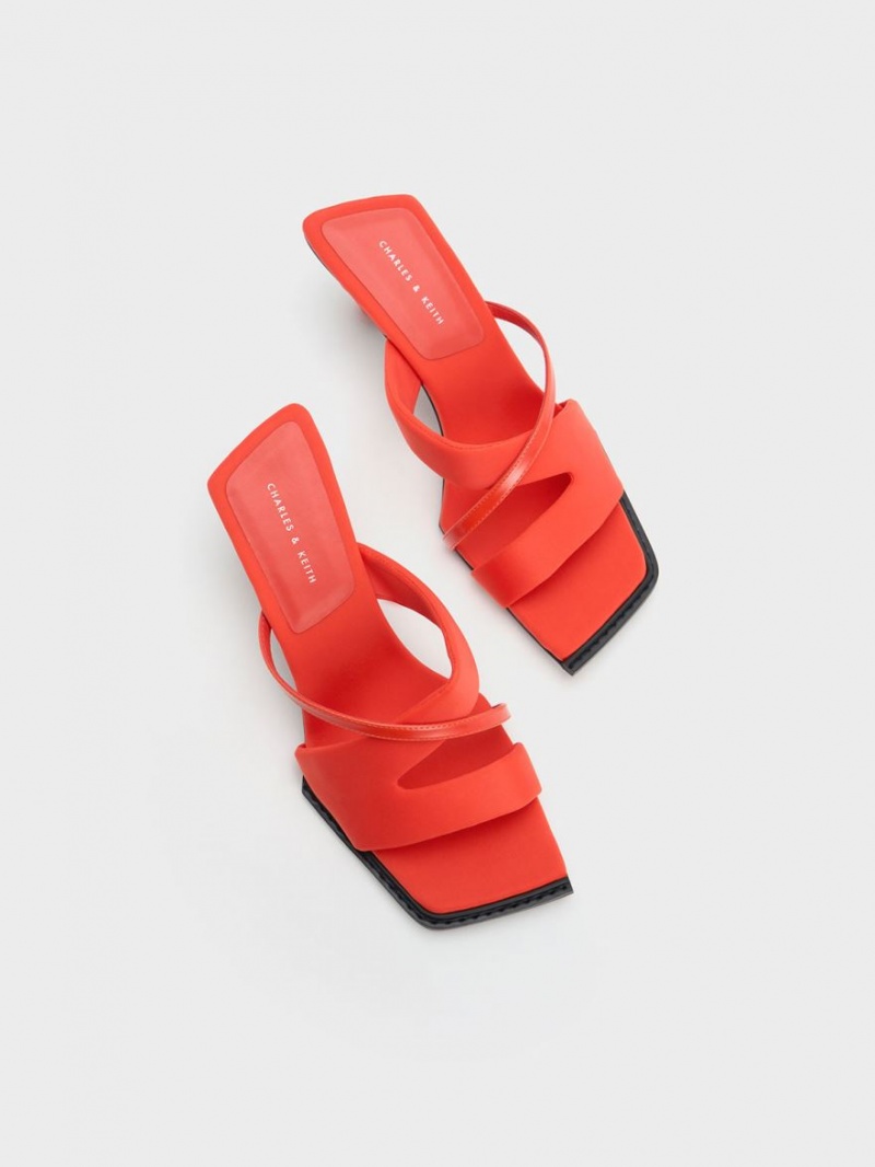 σανδαλια με τακουνι Charles And Keith Crossover Sculptural κοκκινα | 70468-RGVP