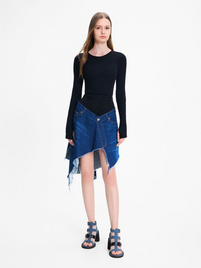 σανδαλια με τακουνι Charles And Keith Gabine Denim Gladiator μπλε | 20871-NQYM