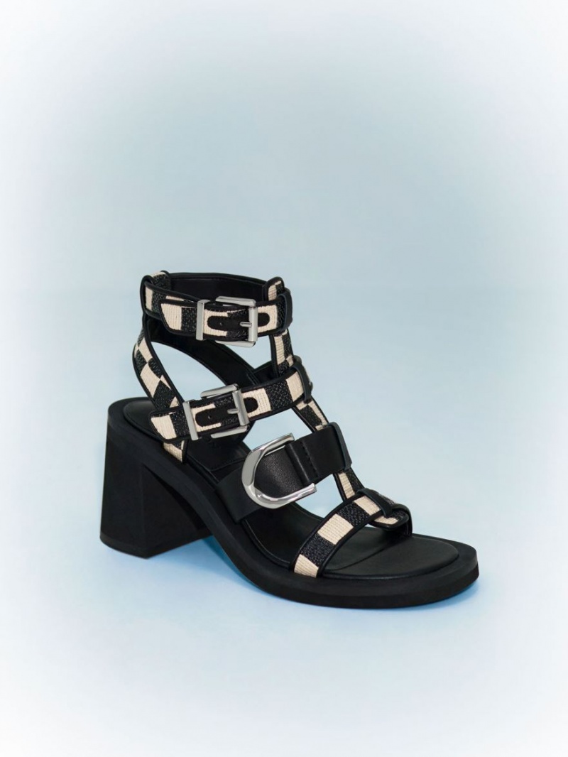 σανδαλια με τακουνι Charles And Keith Gabine Gingham Gladiator Πολύχρωμο | 29174-OVBZ