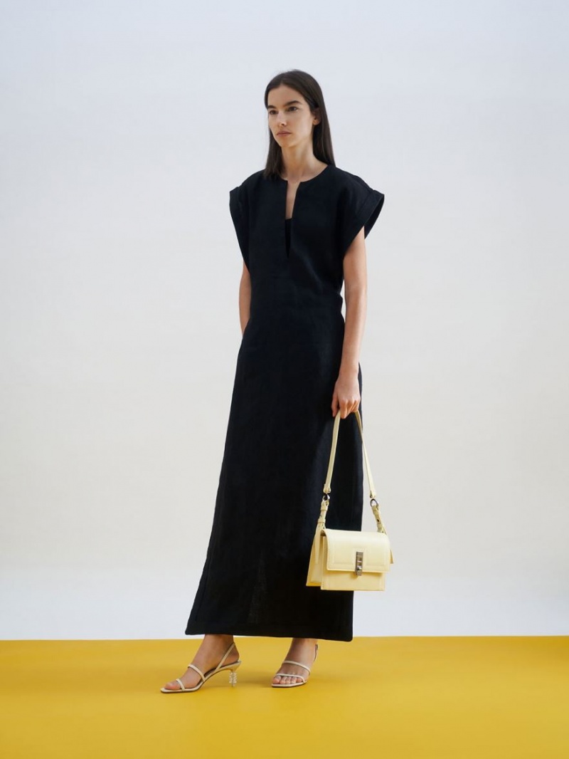 Σανδάλια Με Λουριά Charles And Keith Geometric Heel ασπρα | 79231-BSLH