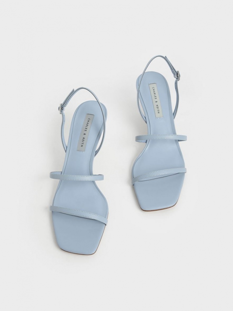 Σανδάλια Με Λουριά Charles And Keith Geometric Heel ανοιχτο μπλε | 09735-SALM
