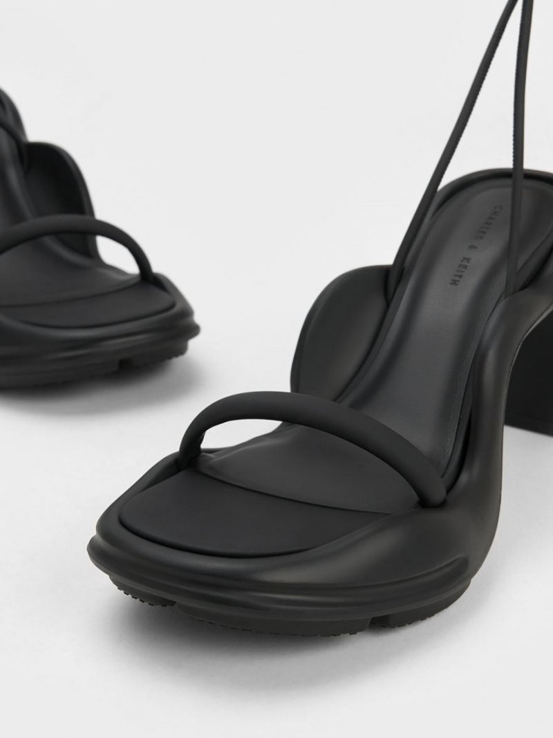 σανδαλια με τακουνι Charles And Keith Leila Tie-Around Sculptural μαυρα | 24513-OLKP