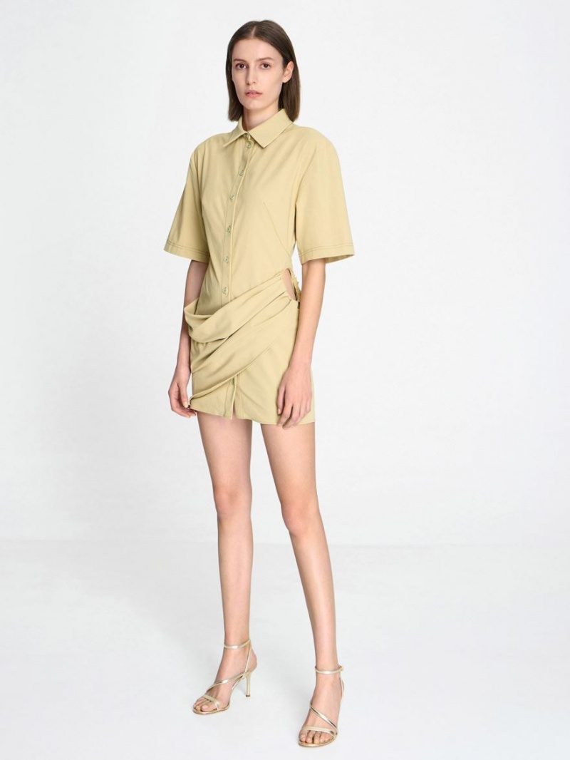 σανδαλια με τακουνι Charles And Keith Metallic Asymmetric strappy χρυσο χρωμα | 16943-TYKX