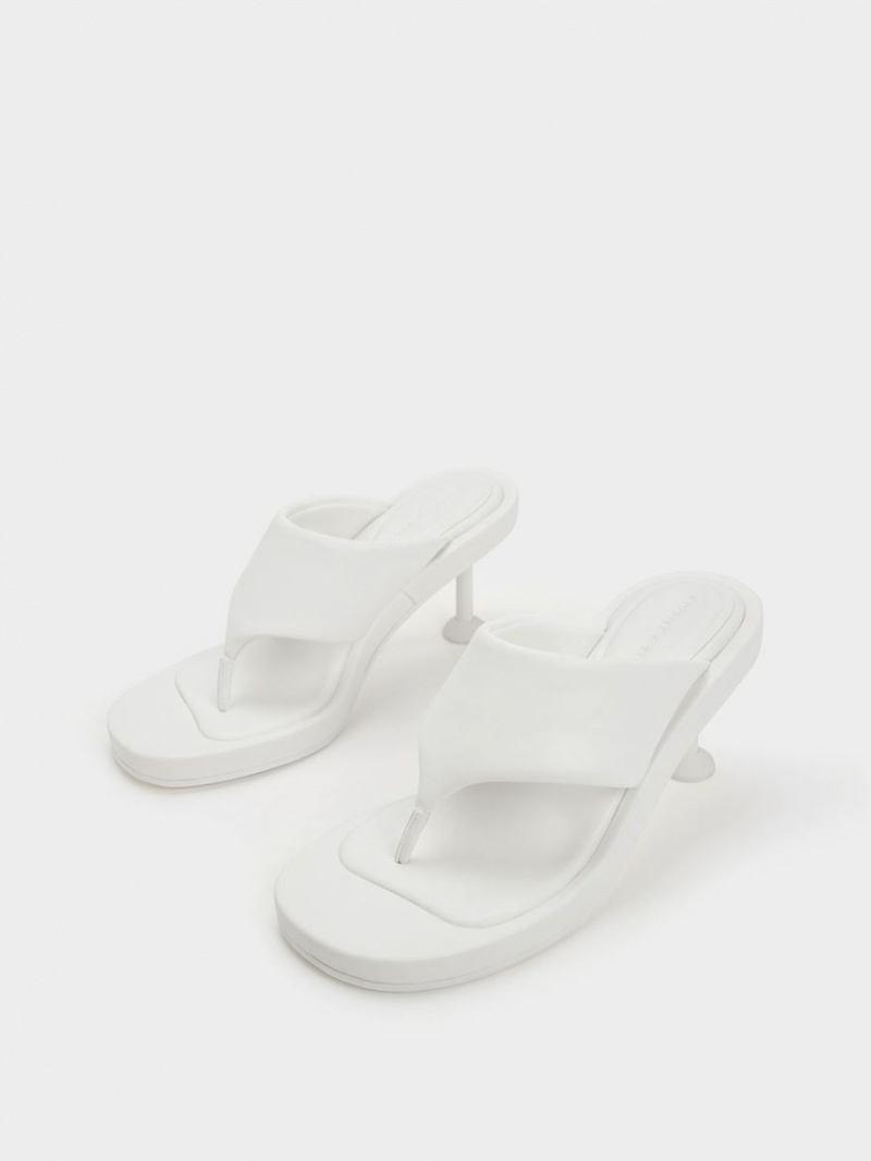 σανδαλια με τακουνι Charles And Keith Noemi Spool ασπρα | 27946-QDTA